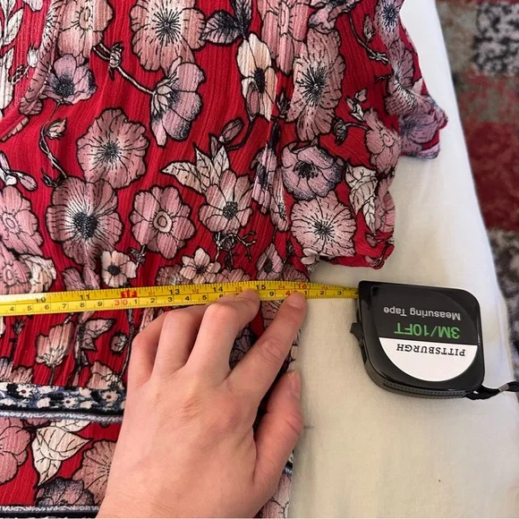 Red Midi Sundress with Smocked Tiered Design for Casual Wear - Picture 10 of 11